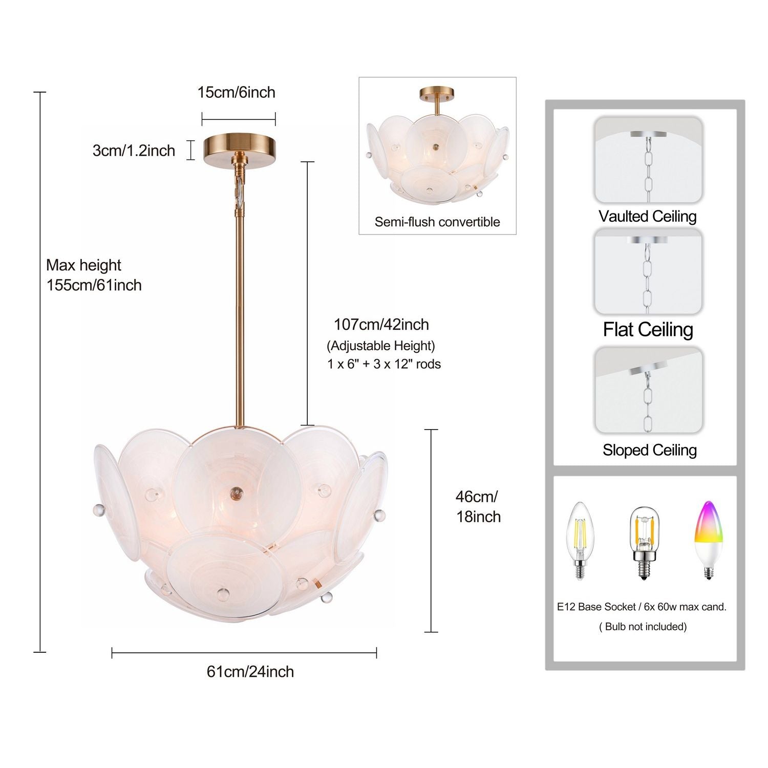 Arabela Lighting - 85123-6 - Six Light Pendant - Tallulah - Lacquered Gold