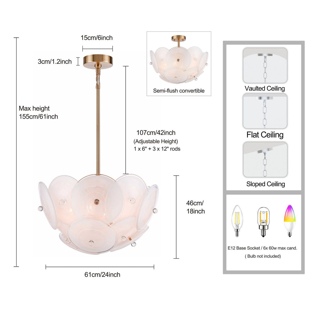 Arabela Lighting - 85123-6 - Six Light Pendant - Tallulah - Lacquered Gold