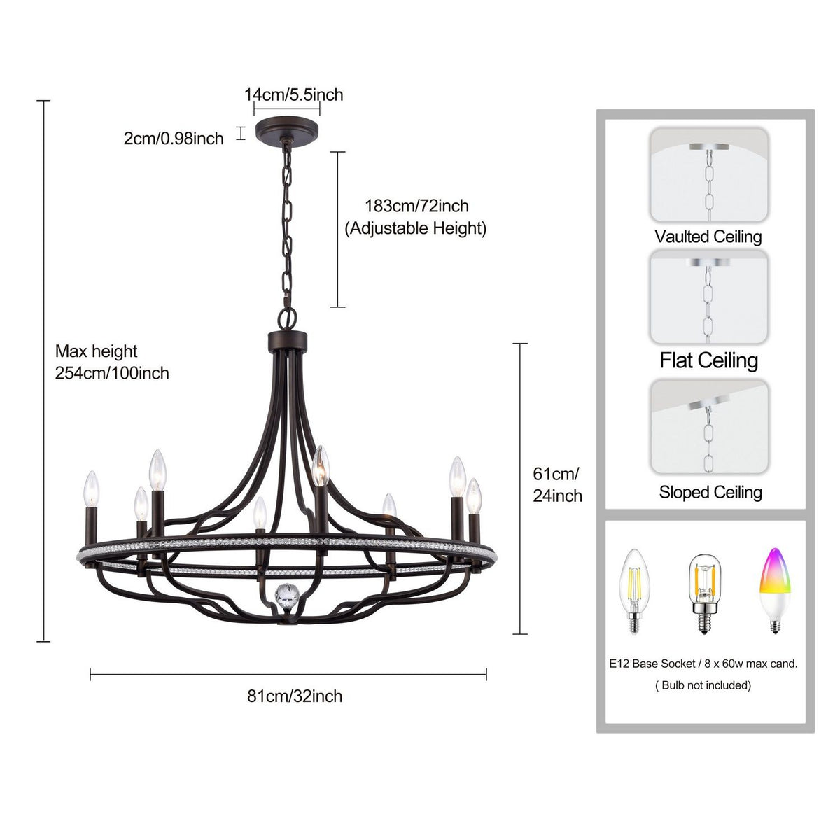 Arabela Lighting - 85152-8 - Eight Light Chandelier - Tuscan - Dark Bronze