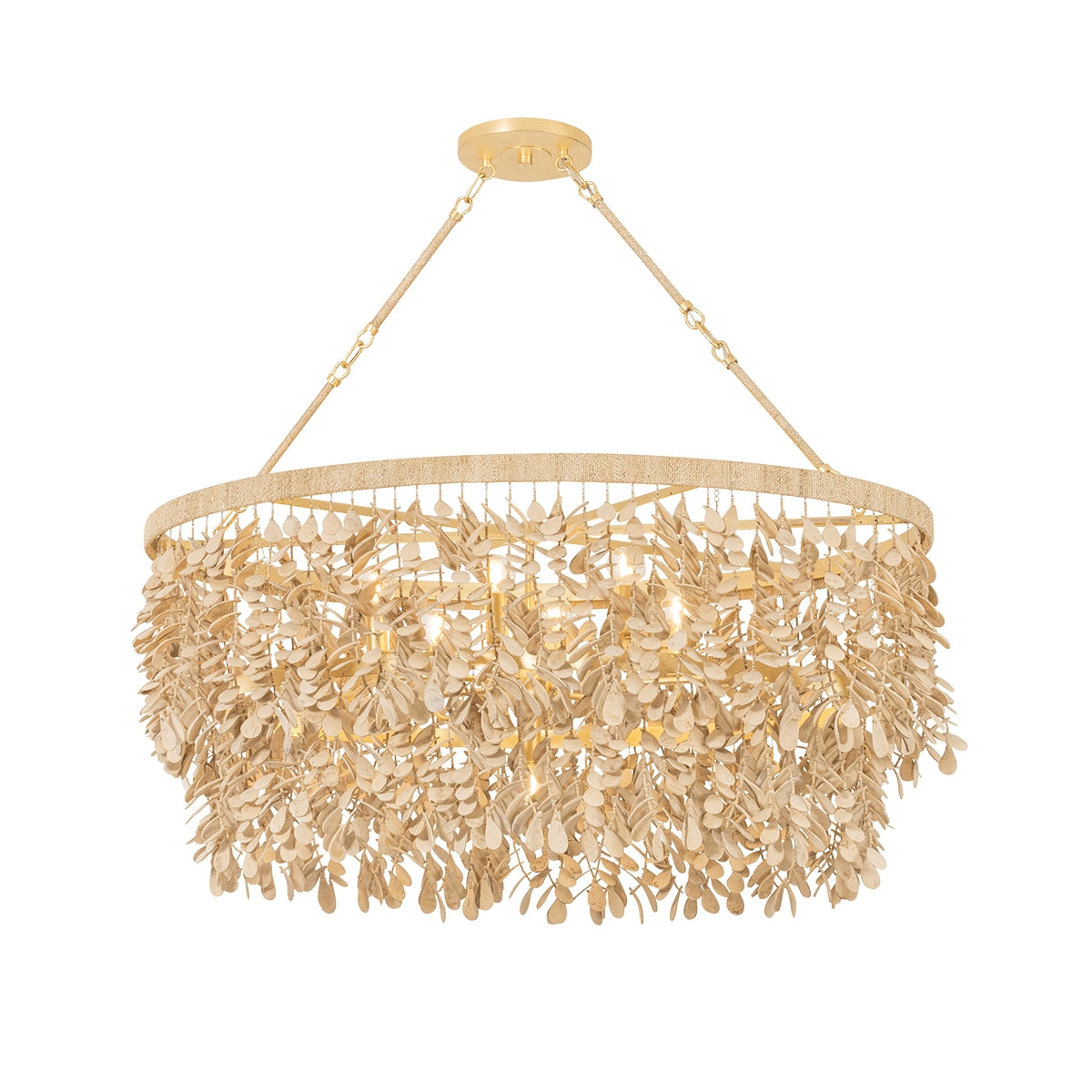 Corbett Lighting Canada - 552-09-VGL - Luminaire linéaire à neuf lampes Suspension - Naxos - Feuille d'or vintage