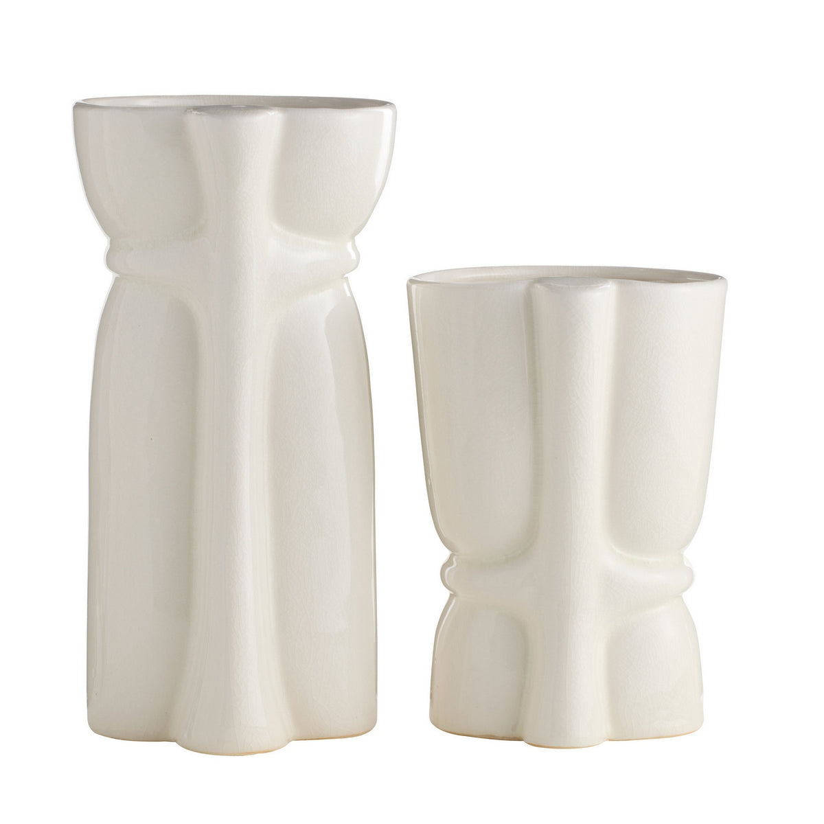 Arteriors - AVC16 - Vases, Set of 2 - Maud - Ivory Crackle