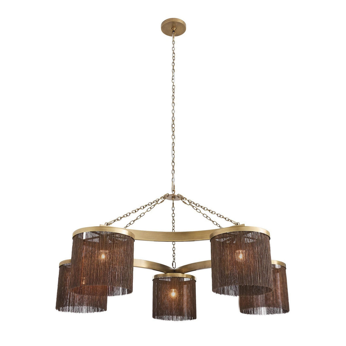 Arteriors - DLI14 - Cinq lumières Suspendu - Langston - Laiton vintage