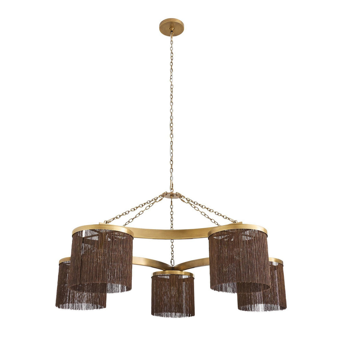 Arteriors - DLI14 - Cinq lumières Suspendu - Langston - Laiton vintage