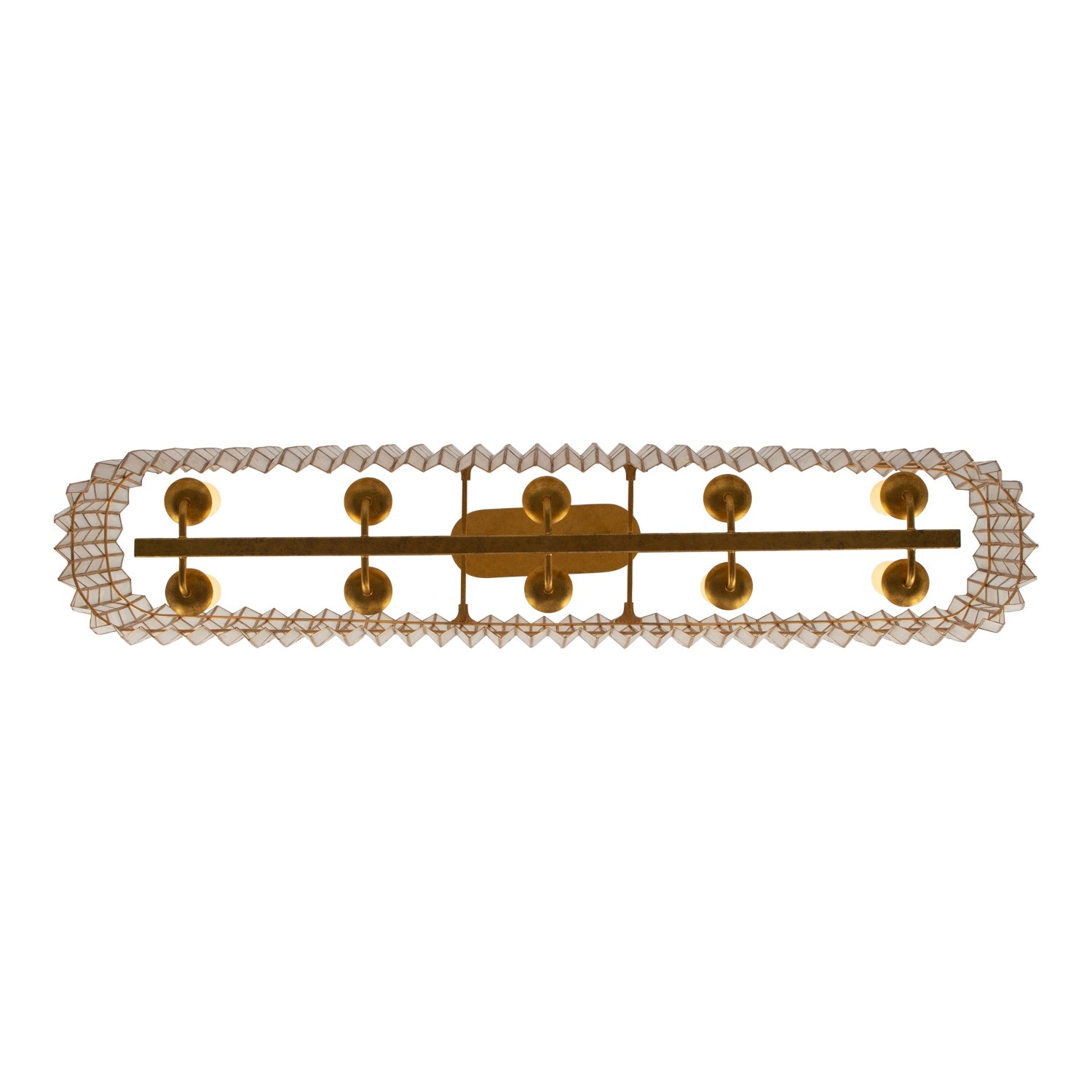 Kalco - 522661OL - Ten Light Linear Pendant - Fractal - Oxidized Gold Leaf