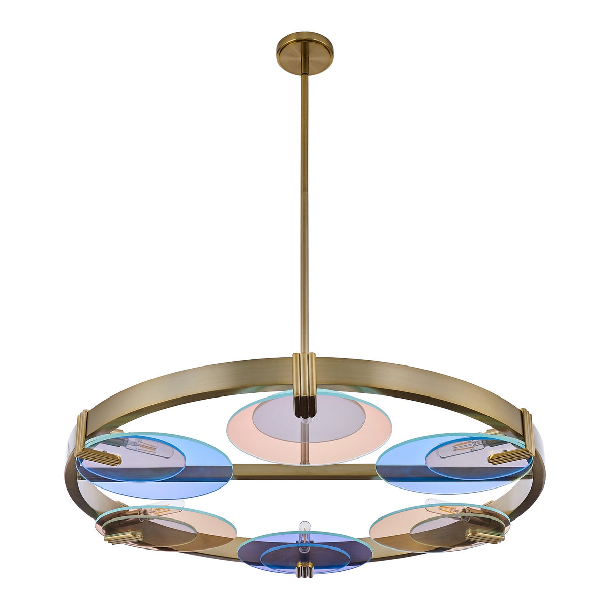 Kalco - 528555WB - Six Light Chandelier - Optics - Winter Brass