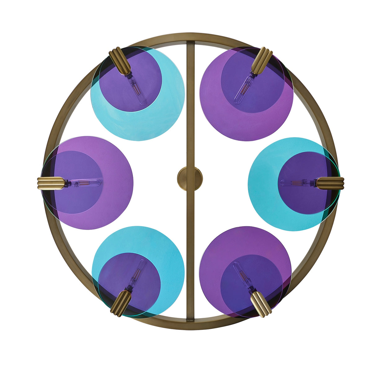 Kalco - 528555WB - Six Light Chandelier - Optics - Winter Brass