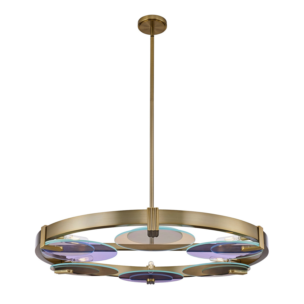 Kalco - 528555WB - Six Light Chandelier - Optics - Winter Brass