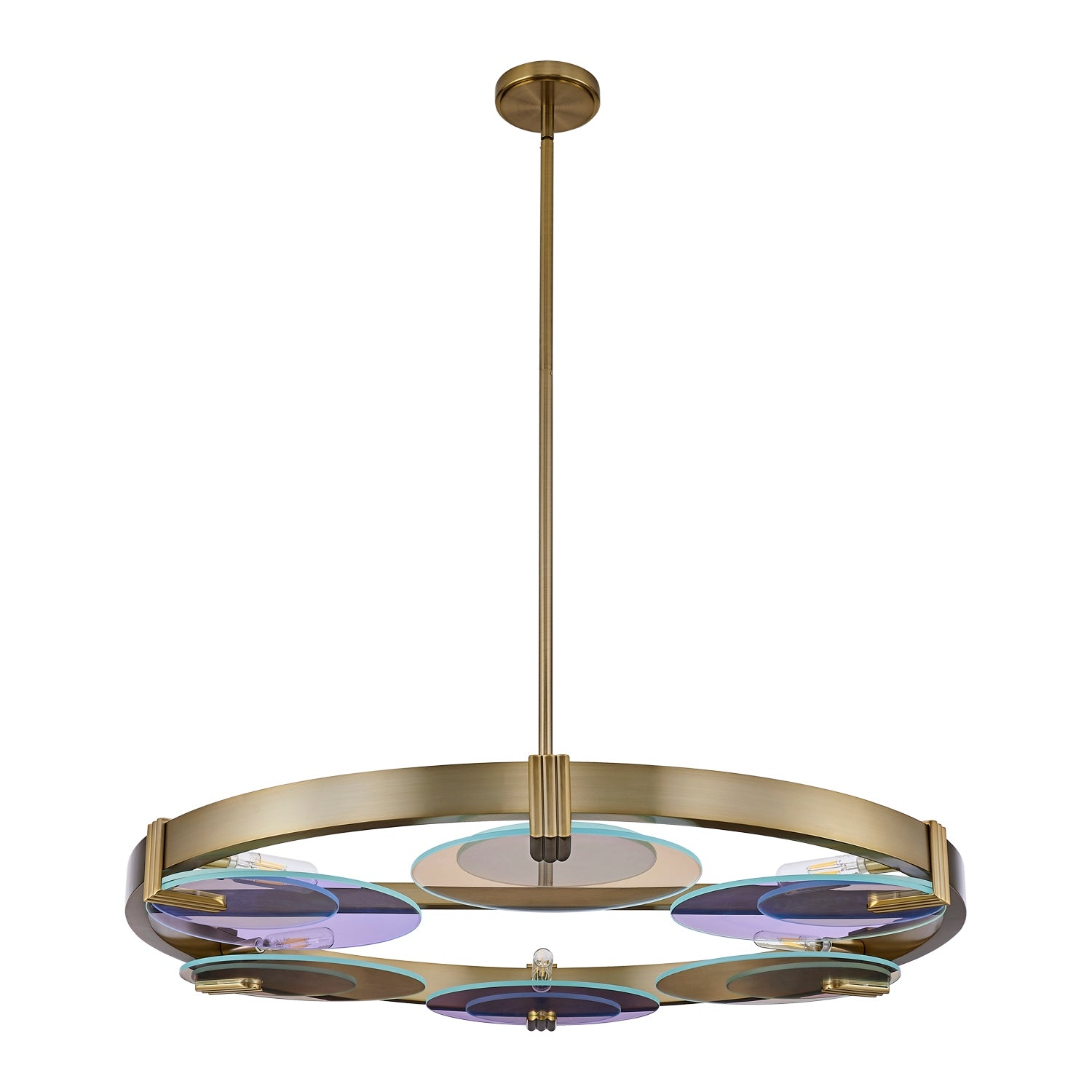 Kalco - 528555WB - Six Light Chandelier - Optics - Winter Brass