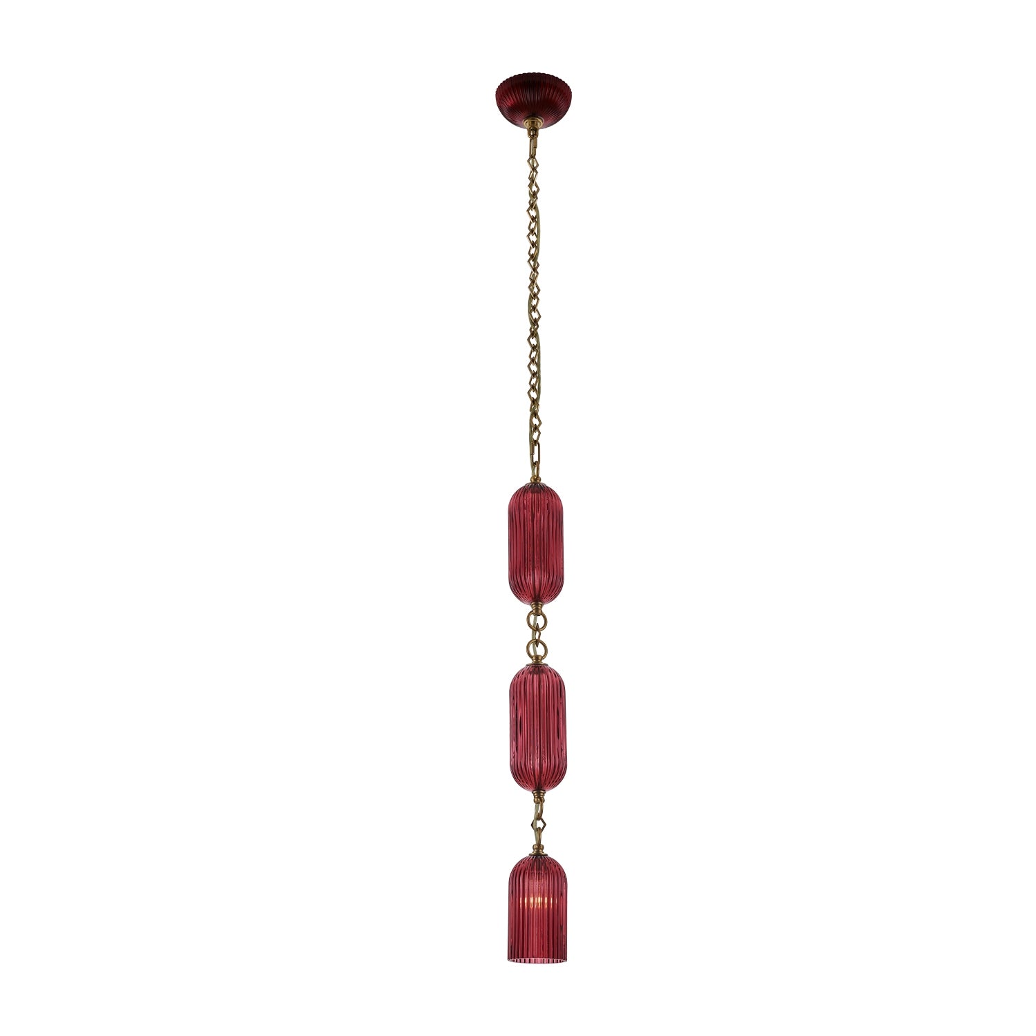 Kalco - 519611STB/MGNT - One Light Pendant - Verde - Satin Brass