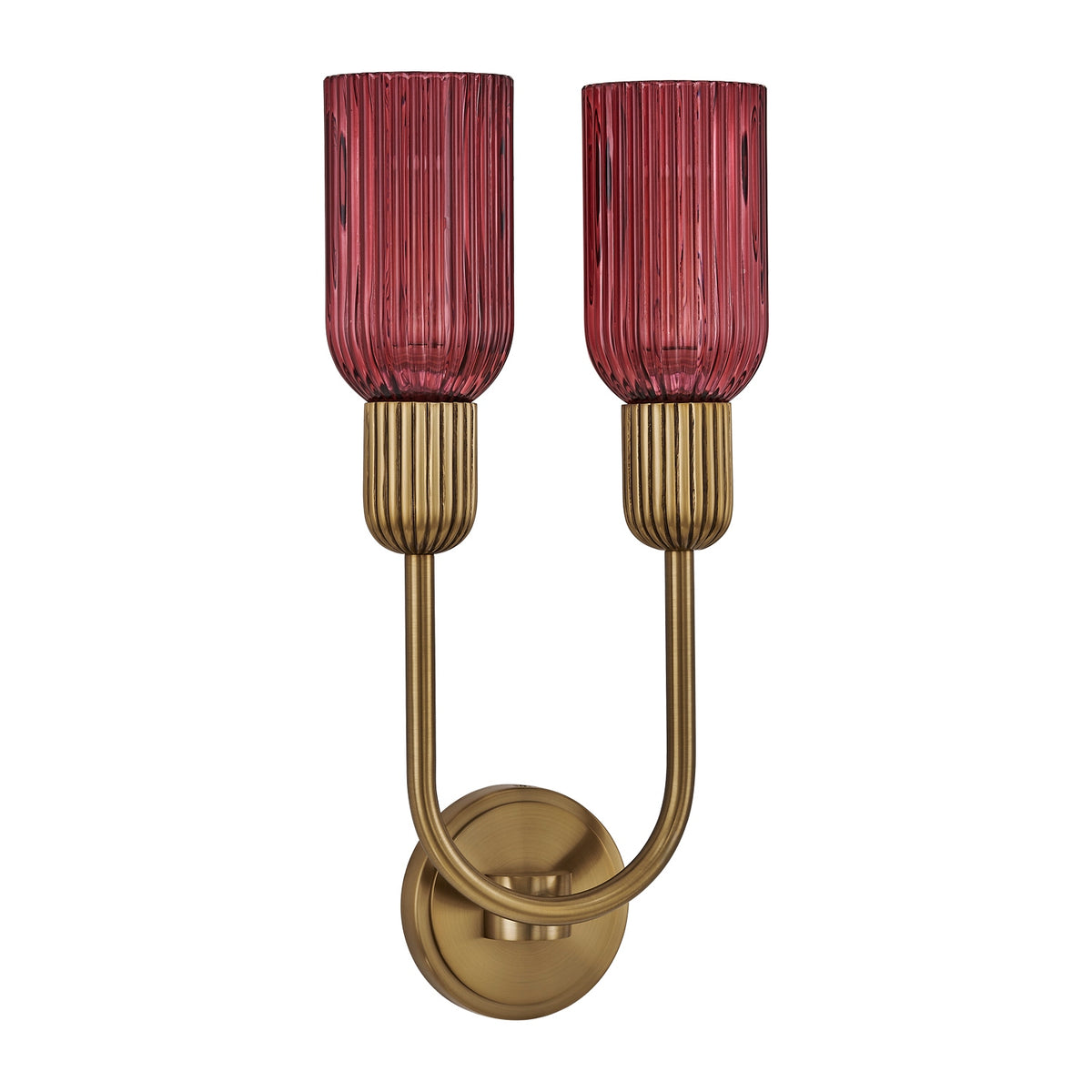 Kalco - 519621STB/MGNT - Two Light Wall Sconce - Verde - Satin Brass