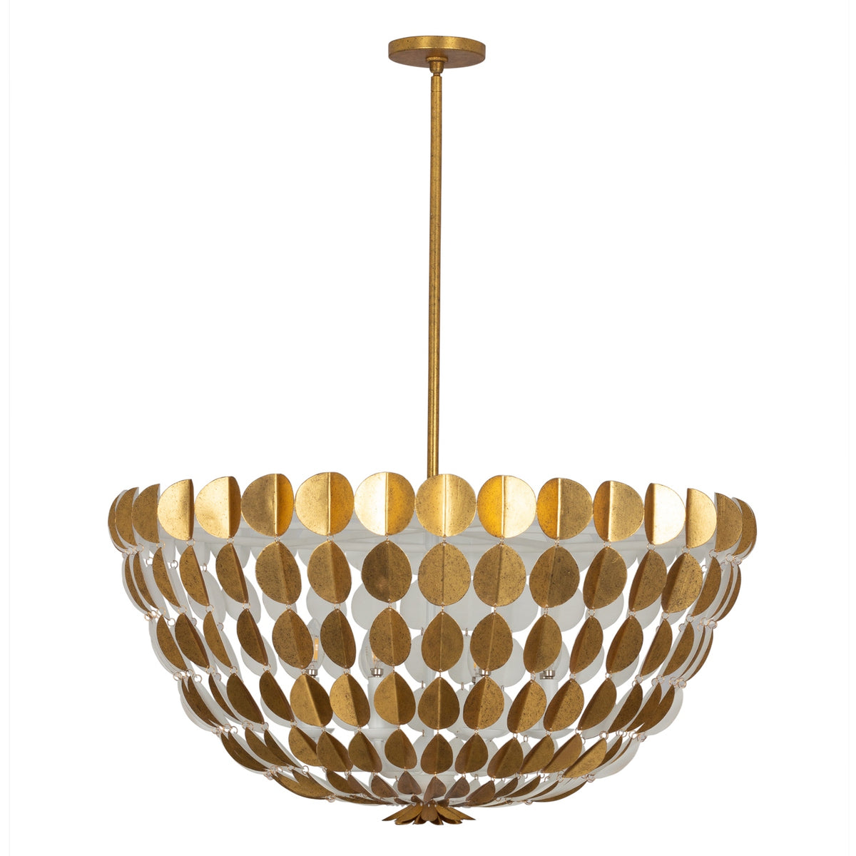 Kalco - 527455OLW - Huit lumières Suspendu - Amor - Feuille d'or oxydée et blanc