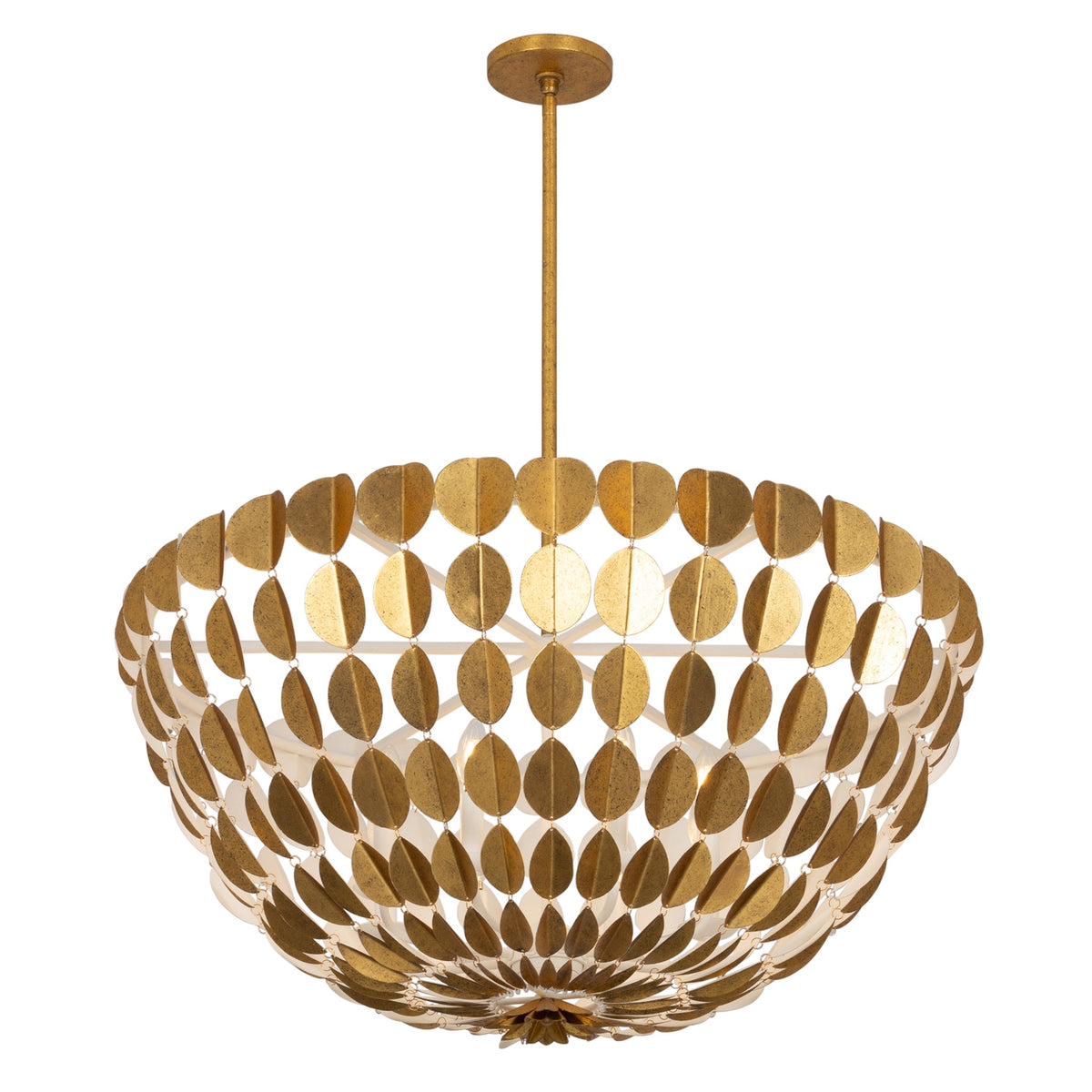 Kalco - 527455OLW - Huit lumières Suspendu - Amor - Feuille d'or oxydée et blanc