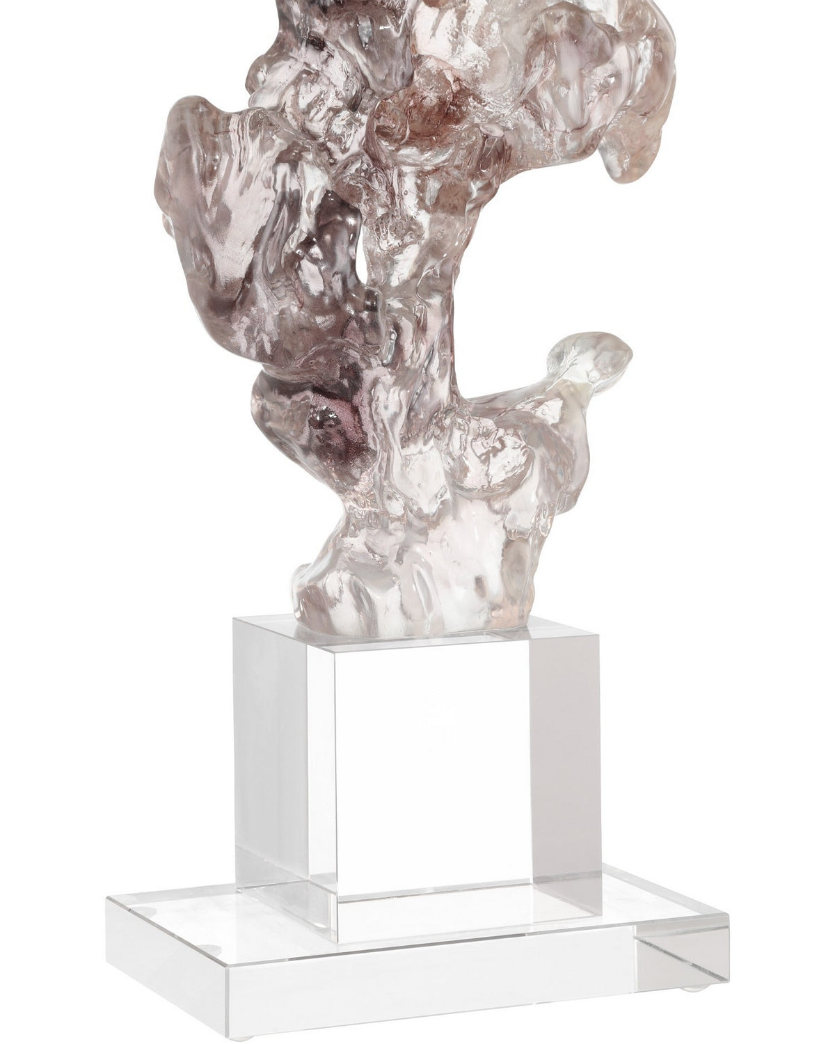 Sculpture en faux cristal de roche Currey and Company 1200-0974, rose/violet/transparent