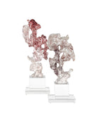 Sculpture en faux cristal de roche Currey and Company 1200-0974, rose/violet/transparent