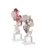 Sculpture en faux cristal de roche Currey and Company 1200-0974, rose/violet/transparent