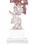 Sculpture en faux cristal de roche Currey and Company 1200-0975, violet, rose et transparent.