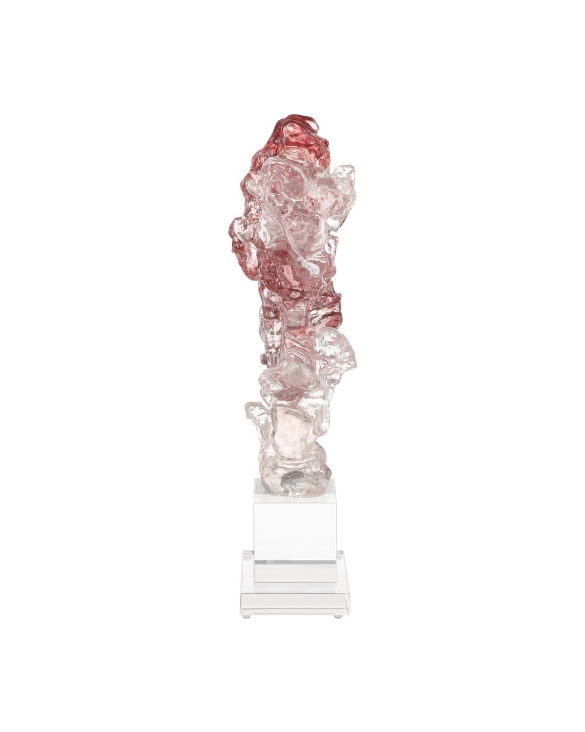Sculpture en faux cristal de roche Currey and Company 1200-0975, violet, rose et transparent.