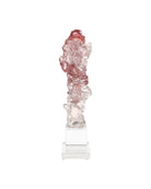 Sculpture en faux cristal de roche Currey and Company 1200-0975, violet, rose et transparent.