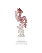 Sculpture en faux cristal de roche Currey and Company 1200-0975, violet, rose et transparent.
