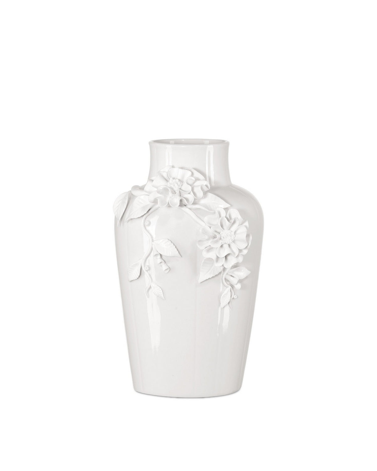 Currey and Company 1200-0985 Flower Maria Vase in White