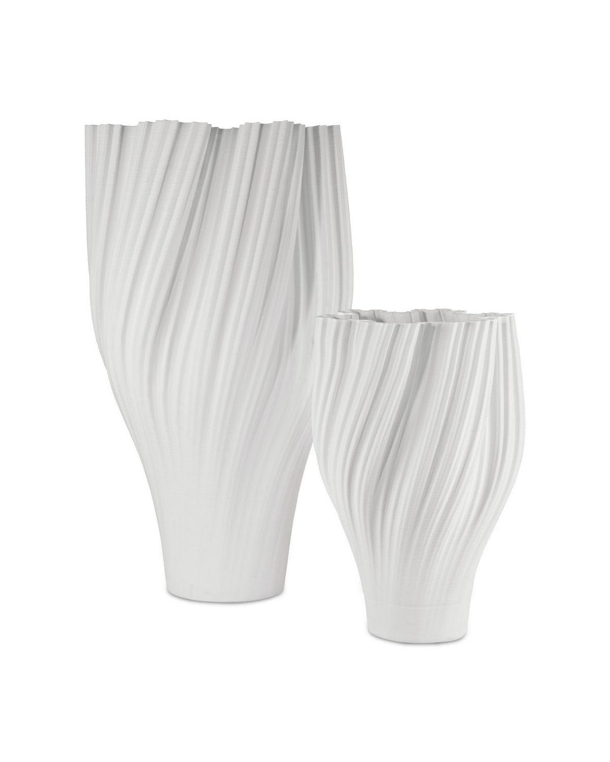 Vase à volutes Currey and Company 1200-1004 en blanc