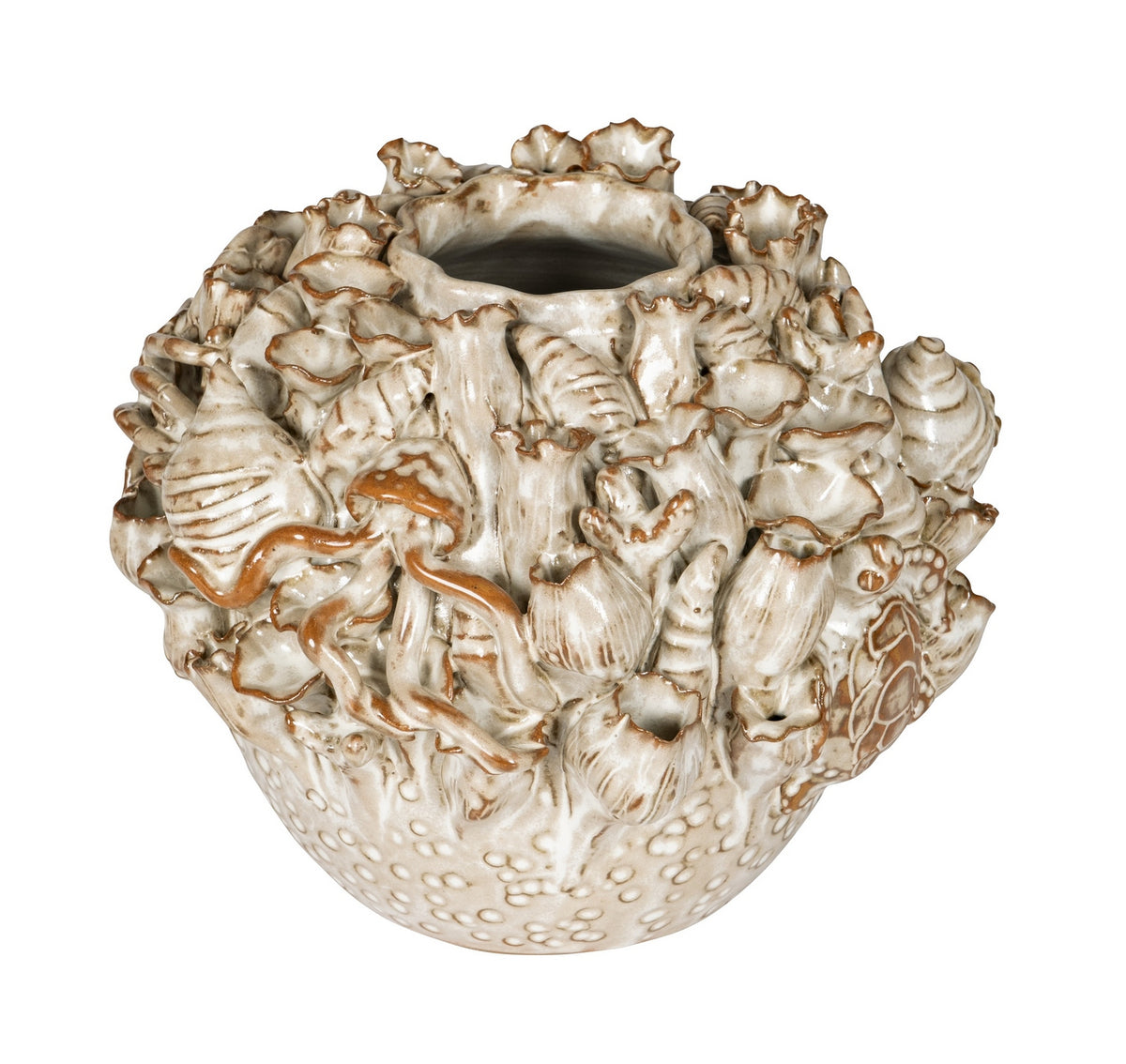 Vase Tidal Currey and Company 1200-1053 en blanc laiteux