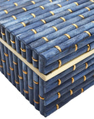Coffret de 2 boîtes en bambou Midnight de Currey and Company 1200-1060, couleur bleu/laiton
