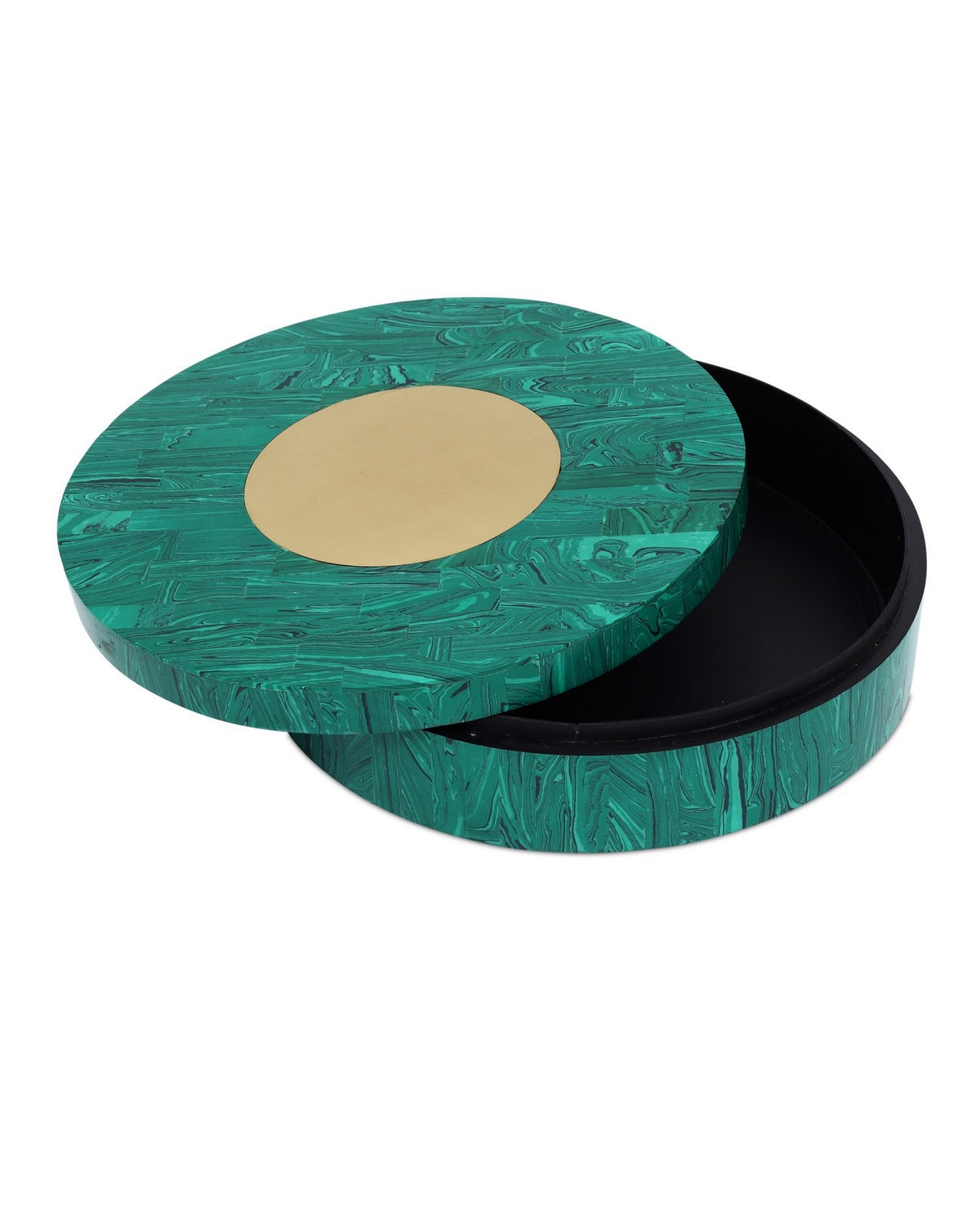 Currey and Company 1200-1061 Transformation Box in Marbled Green/Brushed Brass