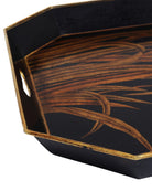 Currey and Company 1200-1063 Glasshouse Tole Tray Set of 2 in Black/Gold