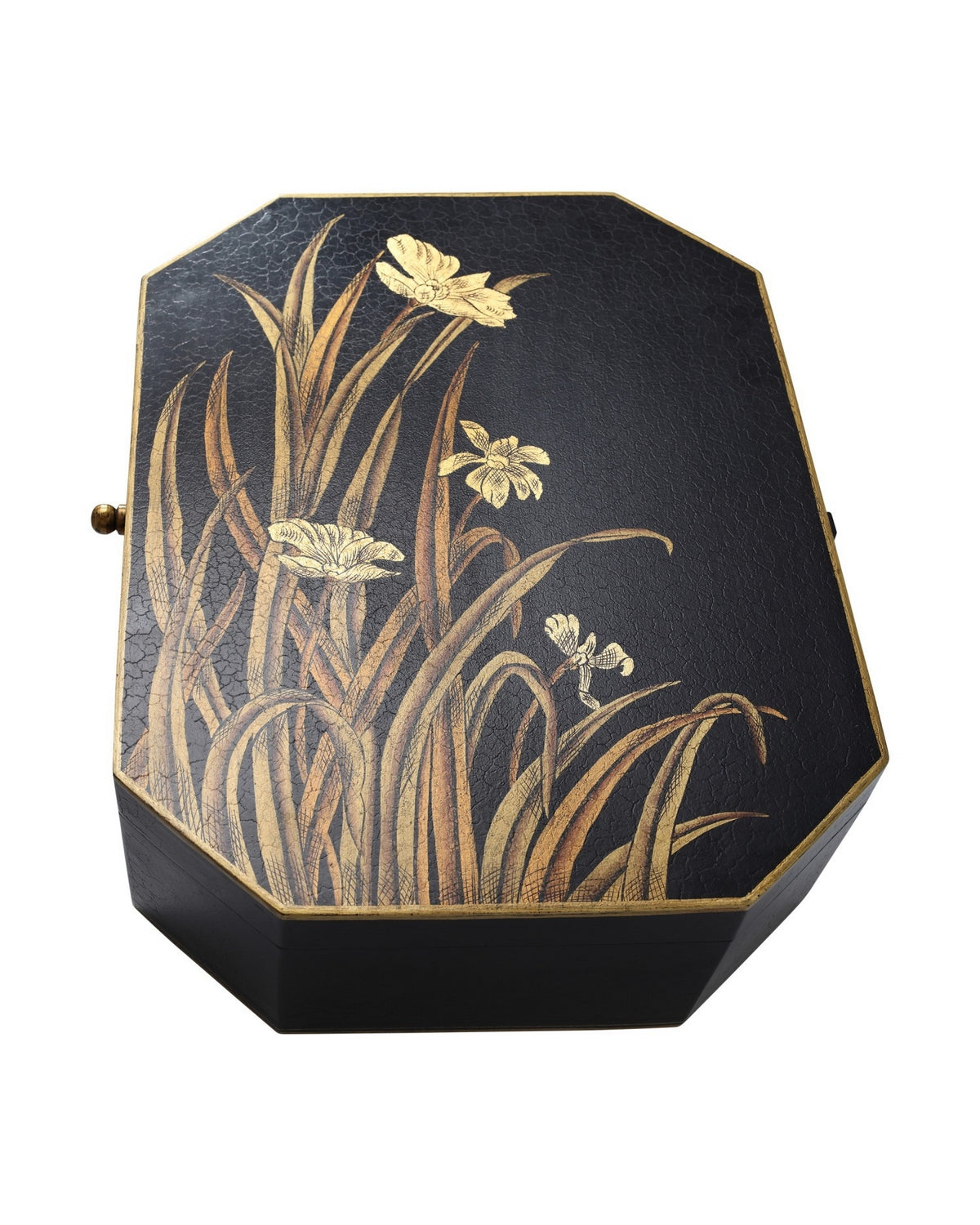 Currey and Company 1200-1065 Glasshouse Box en noir et or