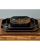 Currey and Company 1200-1065 Glasshouse Box en noir et or