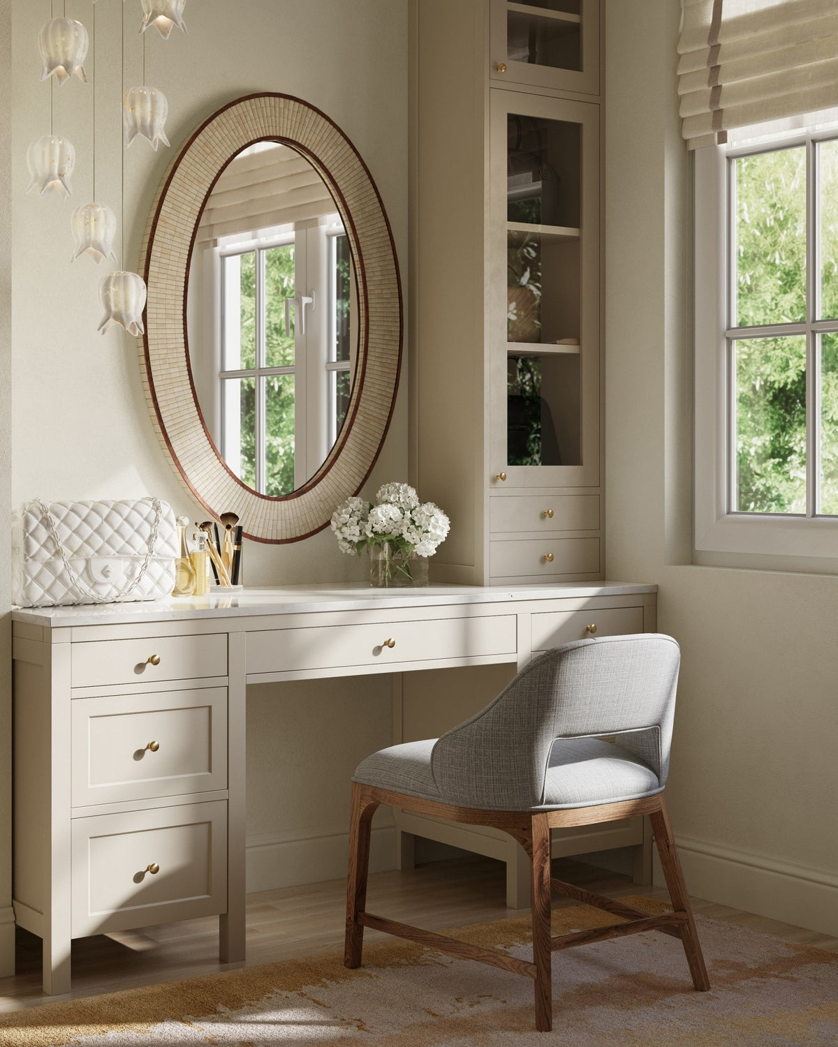 Currey and Company 1200-1077 La Gabrielle en blanc