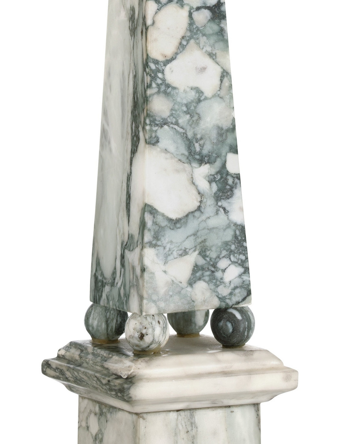 Obélisque de sororité Currey and Company 1200-1078, vert/blanc cassé