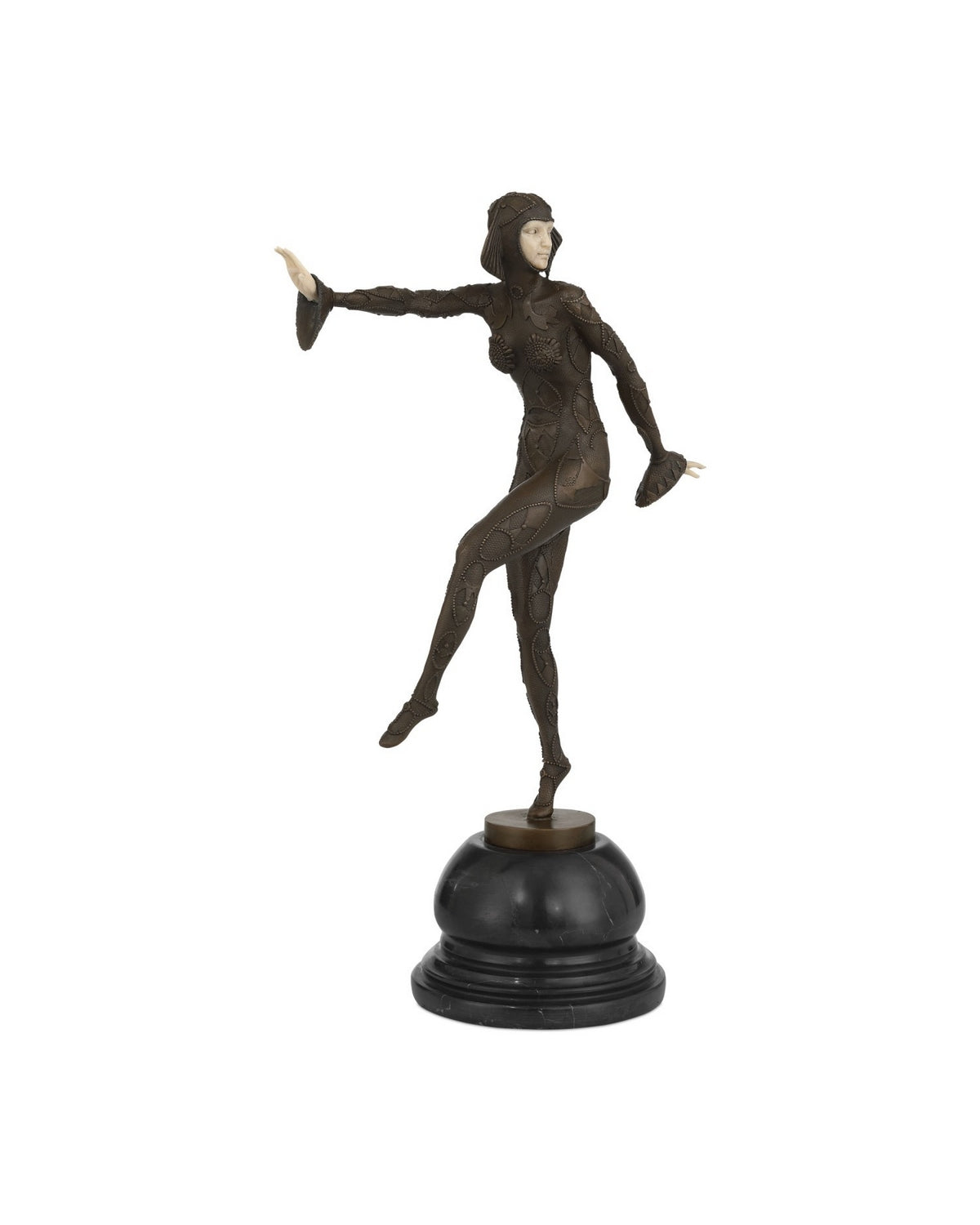 Sculpture Zanni de Currey and Company 1200-1081 en noir et crème