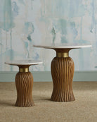 Currey and Company 3000-0335 Tassel Entry Table in Morel Brown/Natural/Brushed Brass