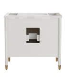 Meuble-lavabo Currey and Company 3800-0018 Aster 36 po avec lavabo rectangulaire encastré, coloris blanc cassé/brouillard/naturel/blanc/laiton poli