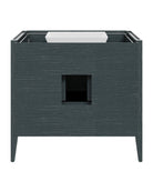 Meuble-lavabo Currey and Company 3800-0019 Santos 36 po avec lavabo rectangulaire encastré, finitions bleu marine vintage, naturel, blanc, laiton brossé et nickel poli.