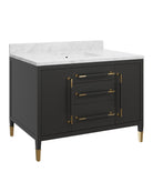 Meuble-lavabo Currey and Company 3800-0020 Verona 48" avec lavabo rectangulaire encastré, coloris noir/naturel/blanc/champagne