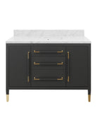 Meuble-lavabo Currey and Company 3800-0020 Verona 48" avec lavabo rectangulaire encastré, coloris noir/naturel/blanc/champagne