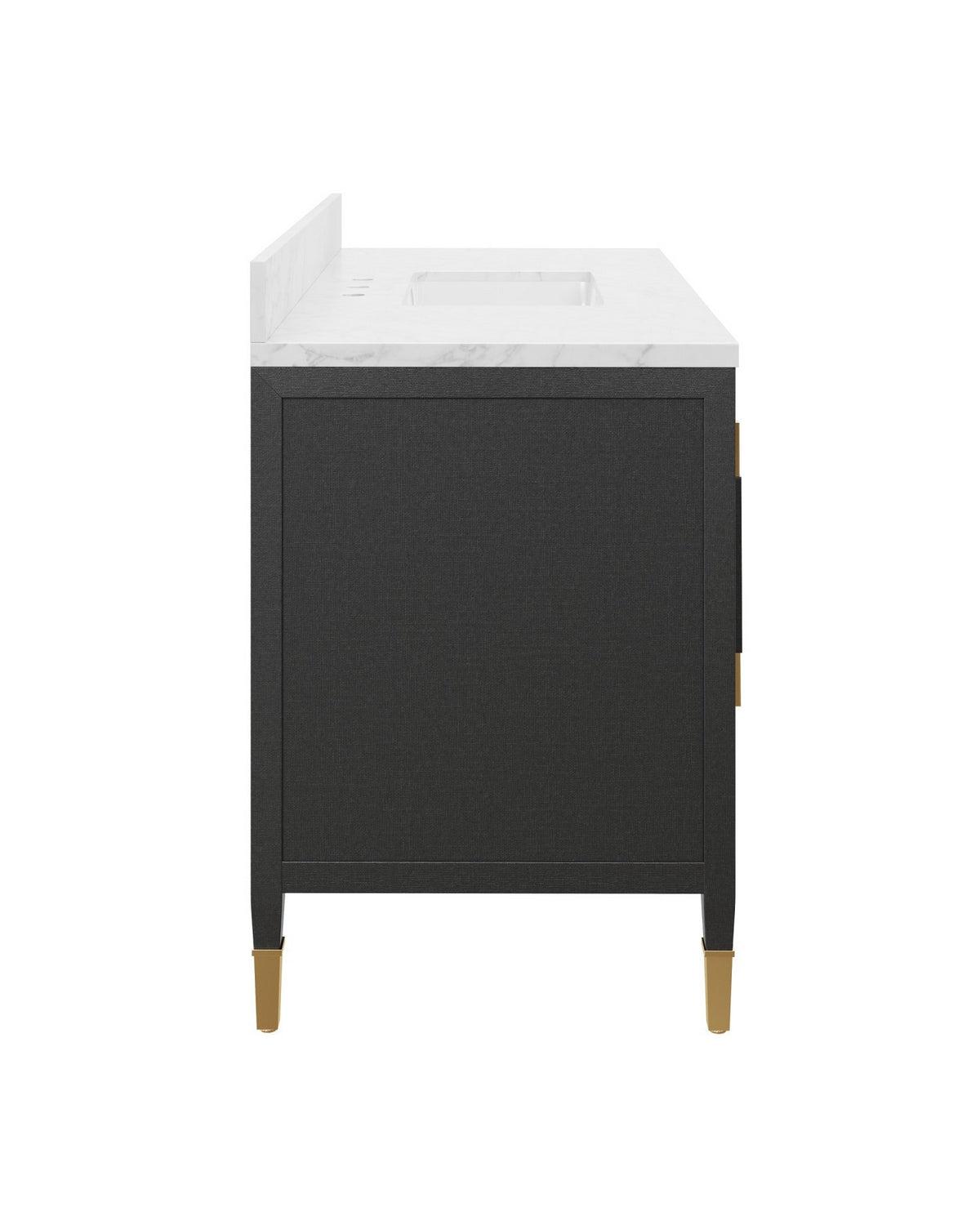 Meuble-lavabo Currey and Company 3800-0020 Verona 48" avec lavabo rectangulaire encastré, coloris noir/naturel/blanc/champagne
