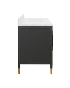 Meuble-lavabo Currey and Company 3800-0020 Verona 48" avec lavabo rectangulaire encastré, coloris noir/naturel/blanc/champagne