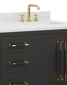 Meuble-lavabo Currey and Company 3800-0021 Verona 72 po avec lavabo rectangulaire encastré, coloris noir/naturel/blanc/champagne