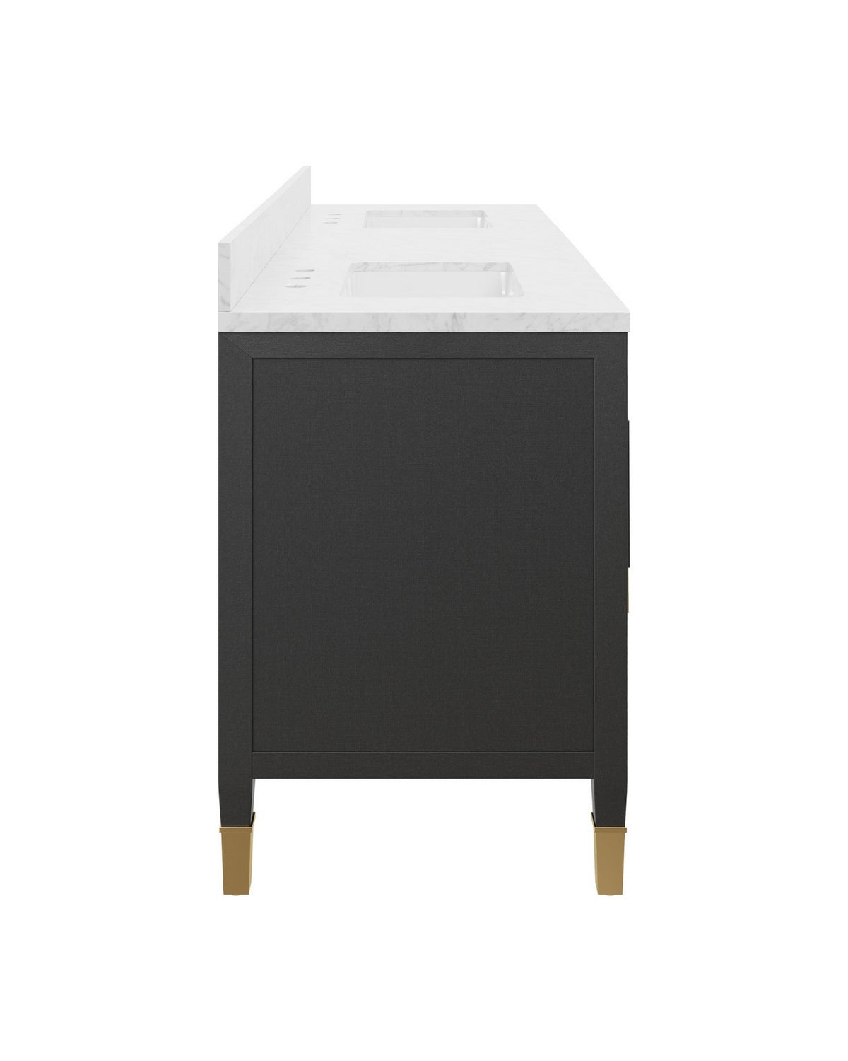 Meuble-lavabo Currey and Company 3800-0021 Verona 72 po avec lavabo rectangulaire encastré, coloris noir/naturel/blanc/champagne