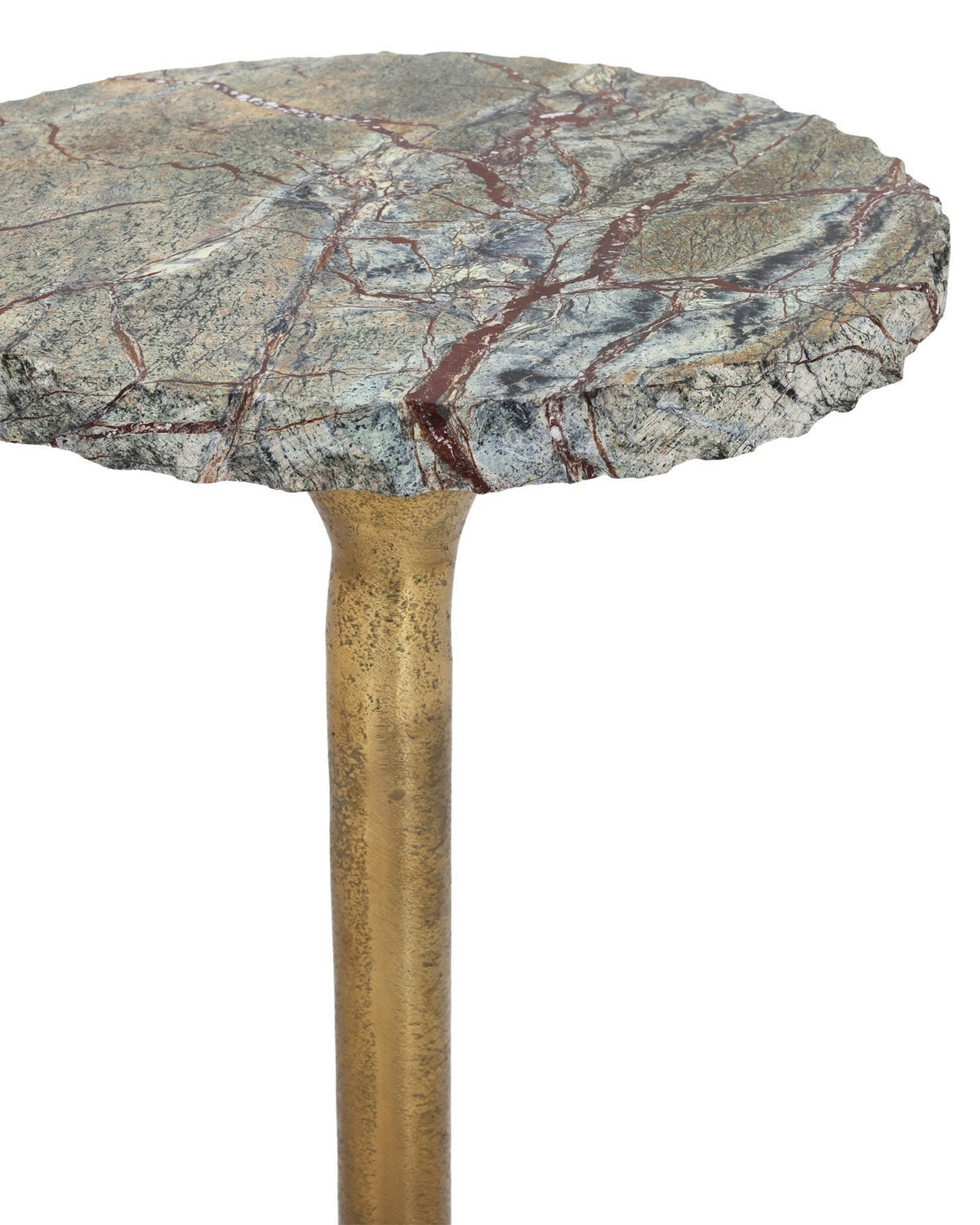 Table d'appoint Currey and Company 4000-0250 Wilderness en laiton antique/naturel