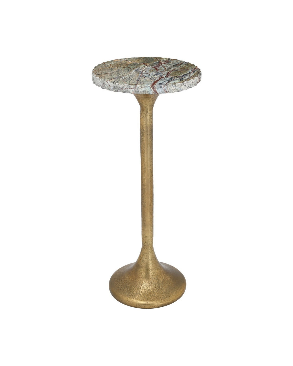 Table d'appoint Currey and Company 4000-0250 Wilderness en laiton antique/naturel