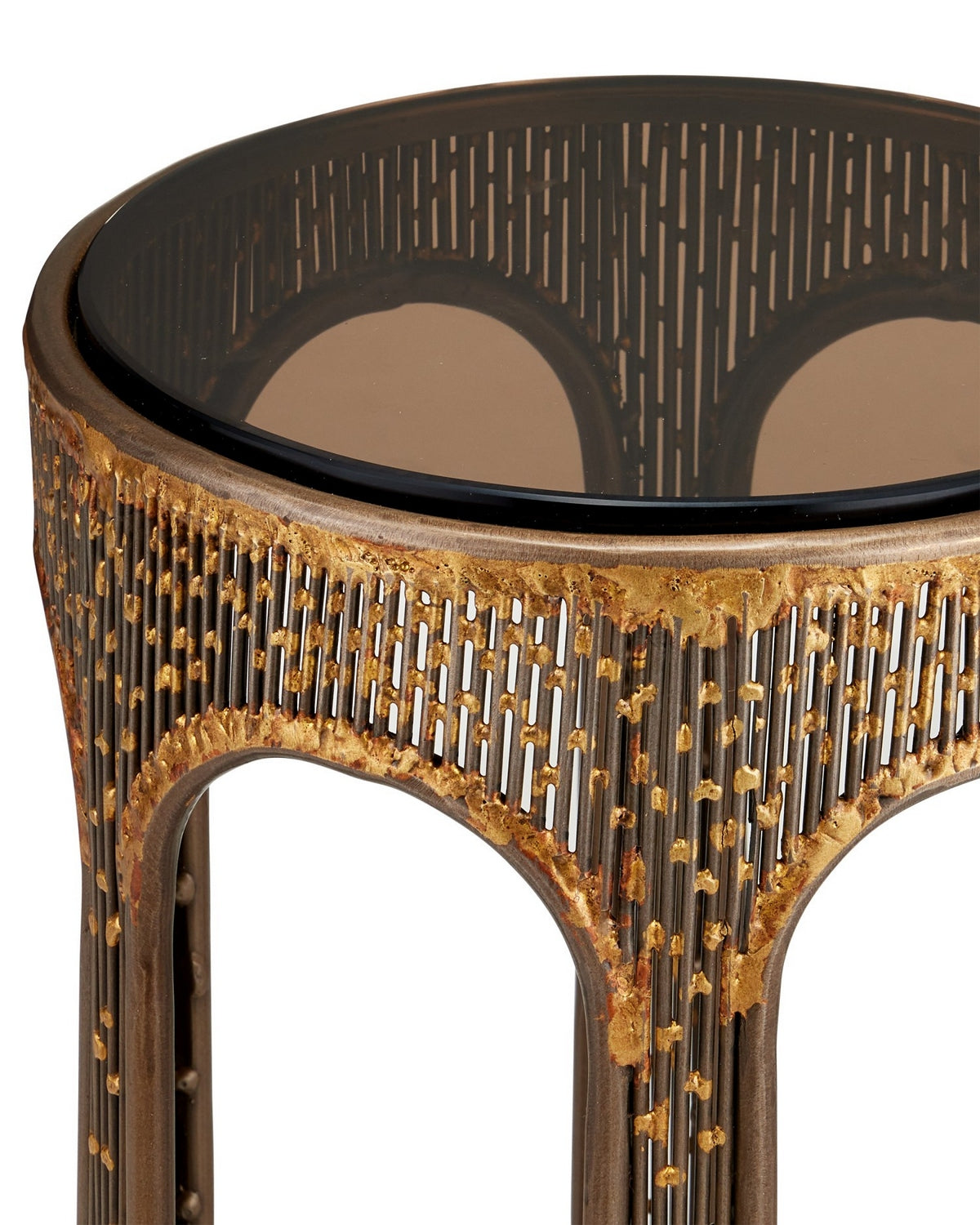 Table d'appoint Capella 4000-0251 de Currey and Company, coloris bronze café/fumé