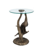 Currey and Company 4000-0255 Paonne Accent Table in Antique Gold/Clear