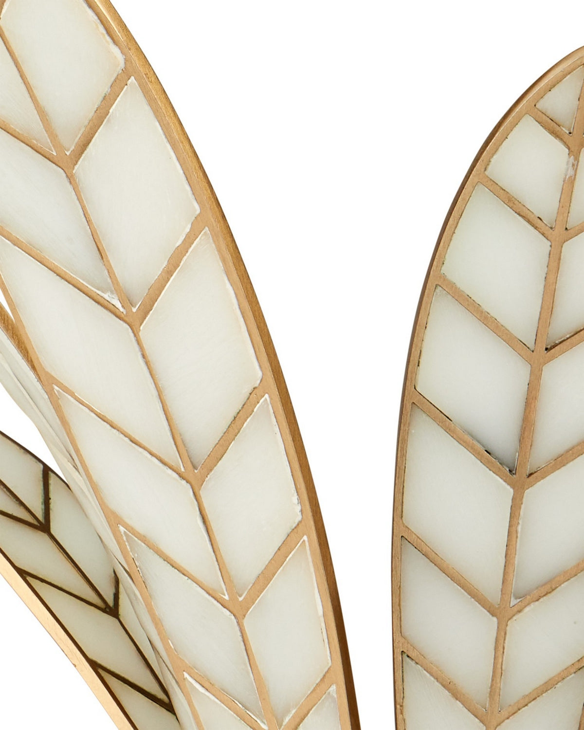 Currey and Company 5000-0301 Foliatura Murale en laiton antique/blanc cassé