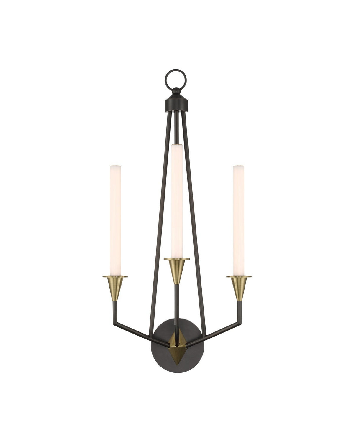 Currey and Company 5000-0303 Hennin Murale en laiton antique poli/bronze huilé