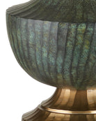Currey and Company 6000-1060 Djinn Table Lamp in Verdigris/Antique Brass